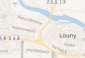 Žižkova v obci Louny - mapa ulice