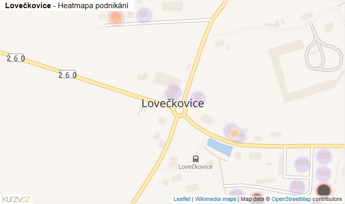 Mapa Lovečkovice - Firmy v části obce.