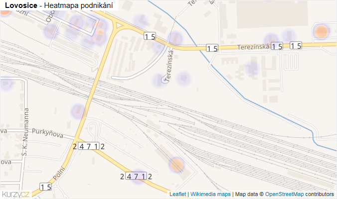 Mapa Lovosice - Firmy v obci.