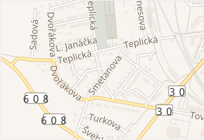 Fibichova v obci Lovosice - mapa ulice