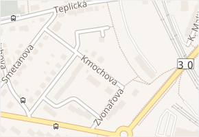 Kmochova v obci Lovosice - mapa ulice