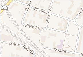 Komenského v obci Lovosice - mapa ulice