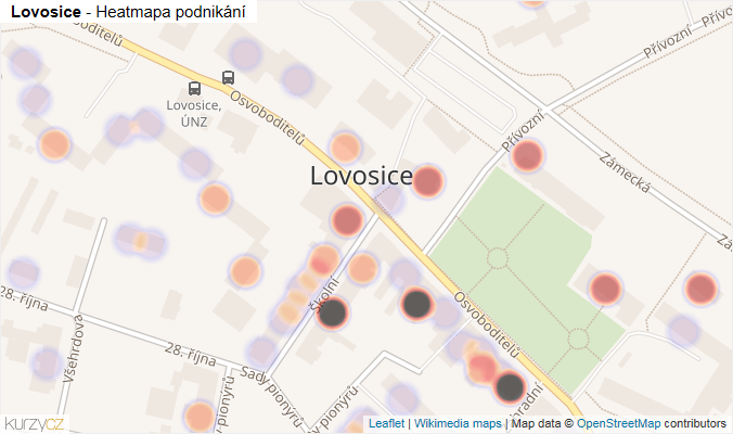 Mapa Lovosice - Firmy v části obce.