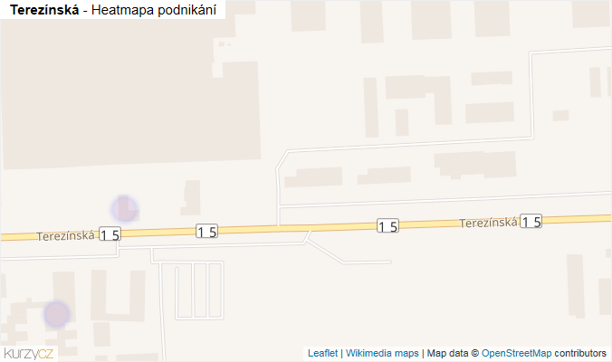 Mapa Terezínská - Firmy v ulici.