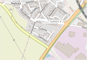 Turkova v obci Lovosice - mapa ulice