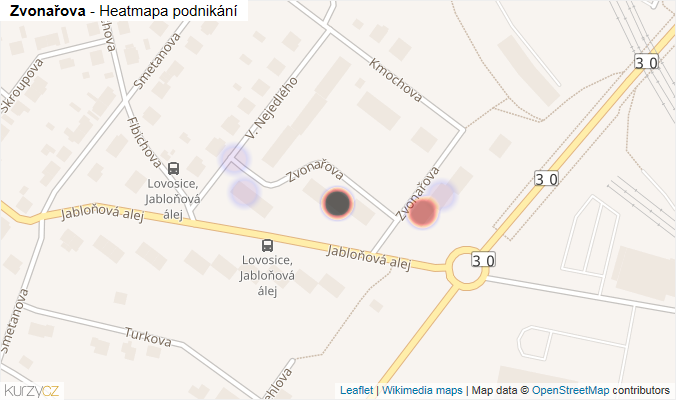 Mapa Zvonařova - Firmy v ulici.