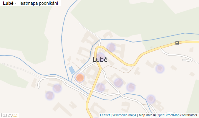 Mapa Lubě - Firmy v části obce.
