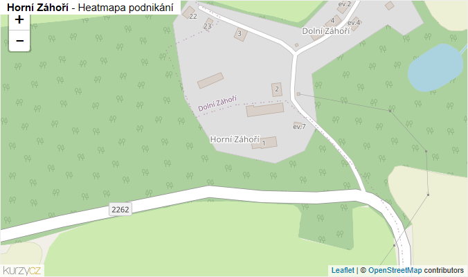 Mapa Horní Záhoří - Firmy v části obce.