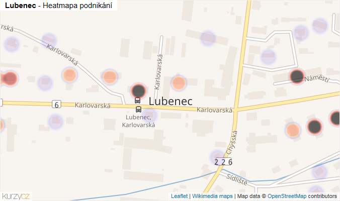 Mapa Lubenec - Firmy v části obce.