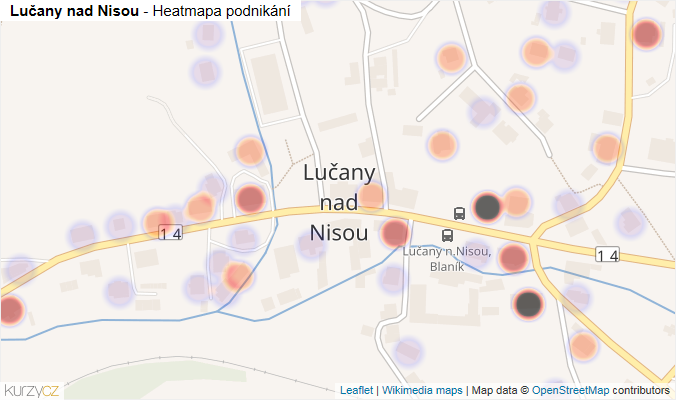 Mapa Lučany nad Nisou - Firmy v části obce.