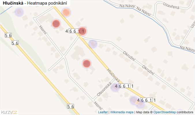 Mapa Hlučínská - Firmy v ulici.
