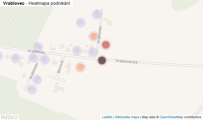 Mapa Vrablovec - Firmy v ulici.