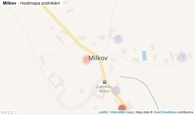 Mapa Milkov - Firmy v části obce.