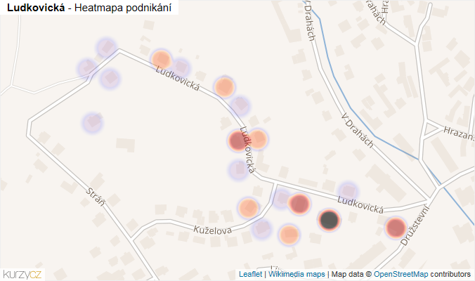 Mapa Ludkovická - Firmy v ulici.
