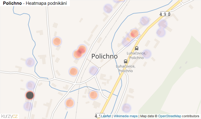 Mapa Polichno - Firmy v části obce.