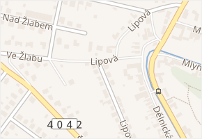 Lipová v obci Luka nad Jihlavou - mapa ulice