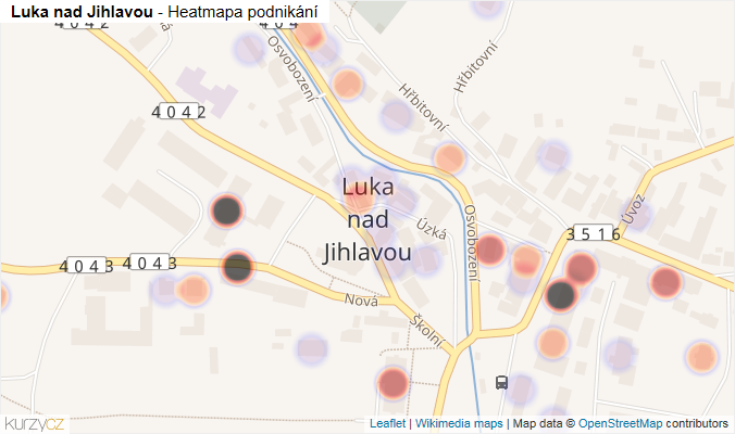Mapa Luka nad Jihlavou - Firmy v části obce.
