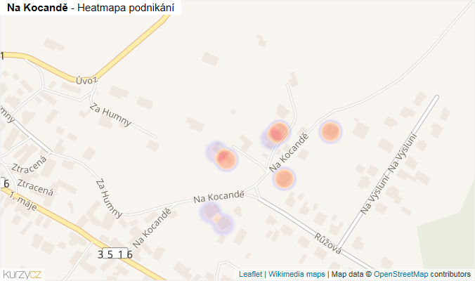 Mapa Na Kocandě - Firmy v ulici.