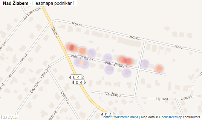 Mapa Nad Žlabem - Firmy v ulici.
