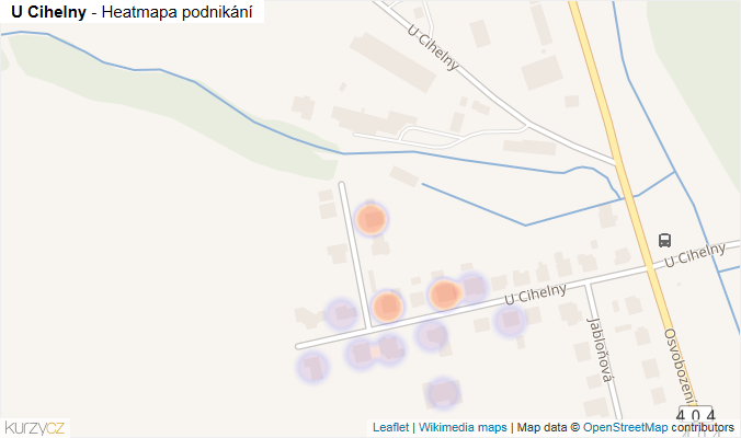 Mapa U Cihelny - Firmy v ulici.
