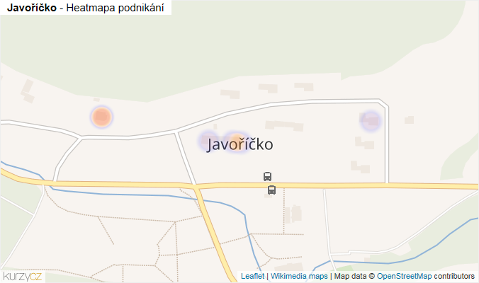 Mapa Javoříčko - Firmy v části obce.