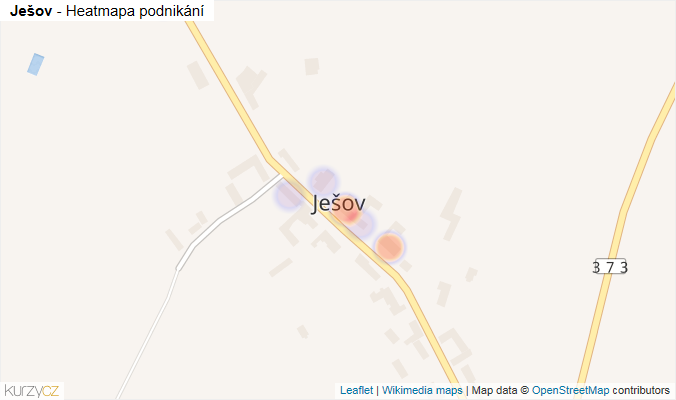 Mapa Ješov - Firmy v části obce.