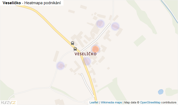 Mapa Veselíčko - Firmy v části obce.