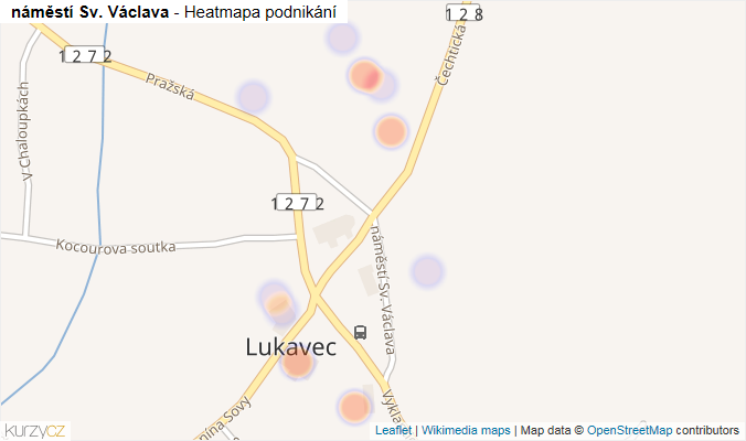 Mapa náměstí Sv. Václava - Firmy v ulici.