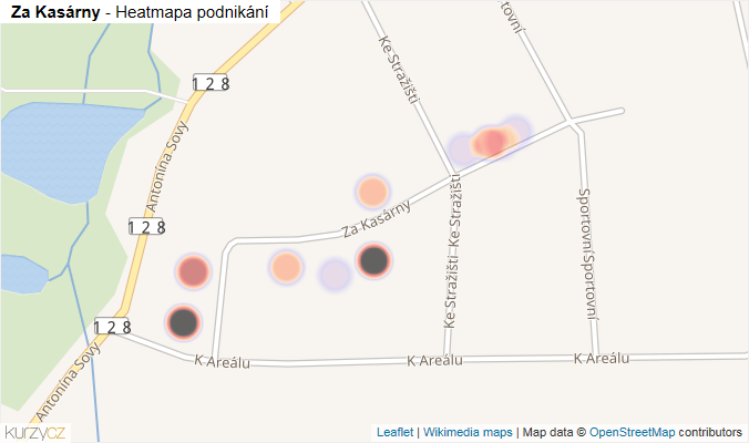 Mapa Za Kasárny - Firmy v ulici.