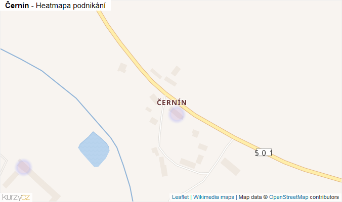 Mapa Černín - Firmy v části obce.