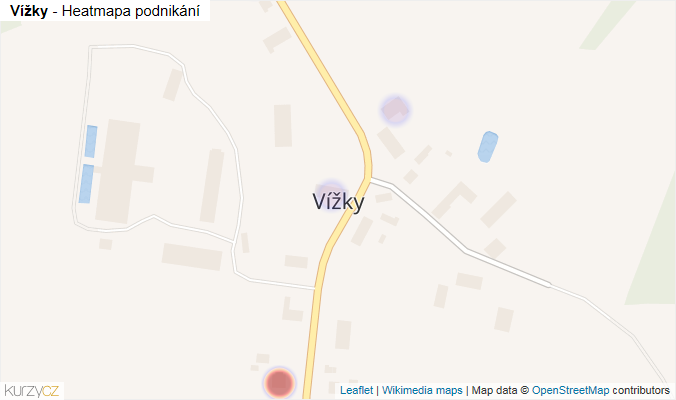 Mapa Vížky - Firmy v části obce.