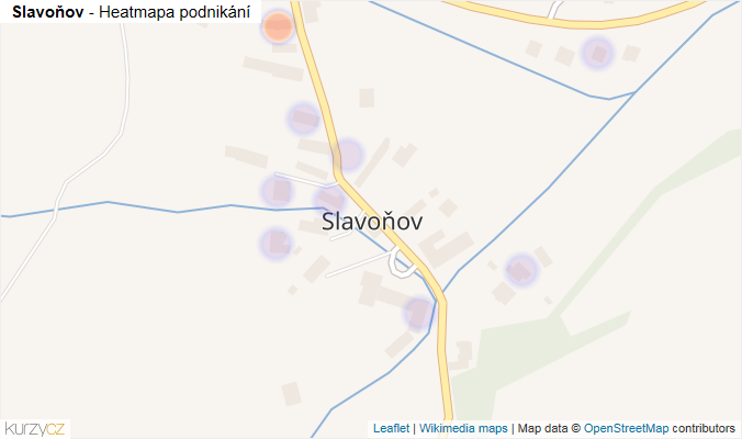 Mapa Slavoňov - Firmy v části obce.