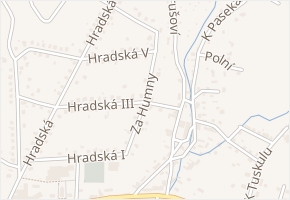 Za Humny v obci Lukov - mapa ulice