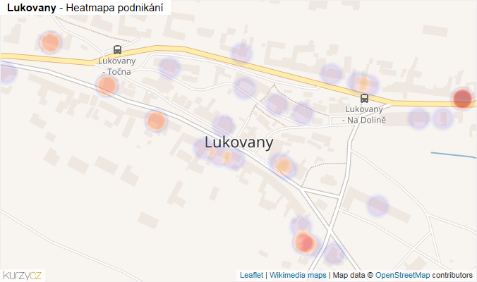 Mapa Lukovany - Firmy v části obce.