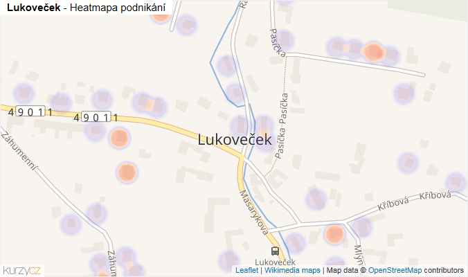 Mapa Lukoveček - Firmy v části obce.