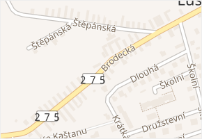 Brodecká v obci Luštěnice - mapa ulice