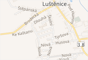Družstevní v obci Luštěnice - mapa ulice
