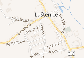 Školní v obci Luštěnice - mapa ulice