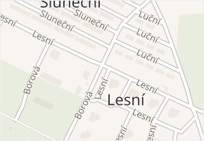 Zelená v obci Luštěnice - mapa ulice