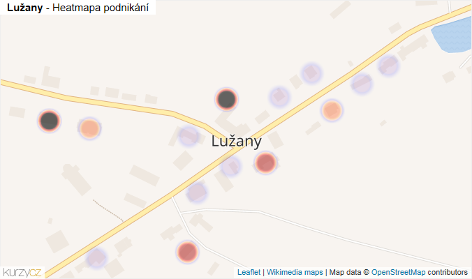 Mapa Lužany - Firmy v části obce.