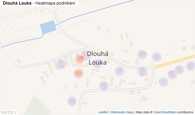 Mapa Dlouhá Louka - Firmy v části obce.