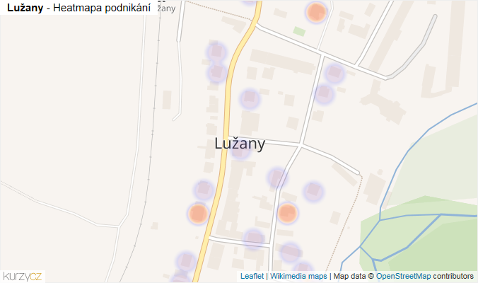 Mapa Lužany - Firmy v části obce.