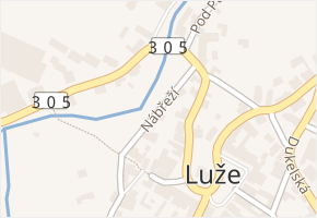Nábřeží v obci Luže - mapa ulice