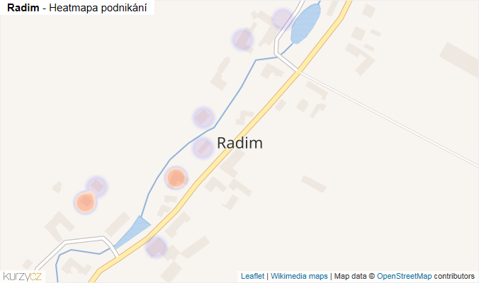 Mapa Radim - Firmy v části obce.