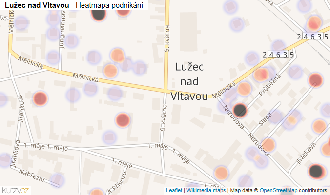 Mapa Lužec nad Vltavou - Firmy v části obce.
