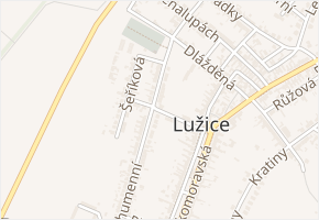 Jabloňová v obci Lužice - mapa ulice