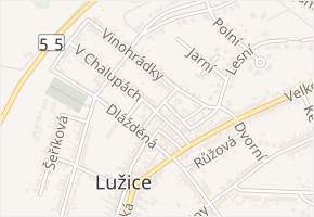 Kolmá v obci Lužice - mapa ulice
