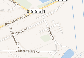 Naftařů v obci Lužice - mapa ulice