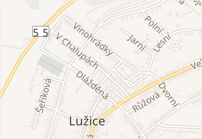 V Chalupách v obci Lužice - mapa ulice