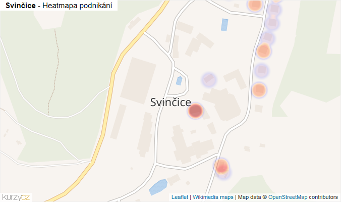 Mapa Svinčice - Firmy v části obce.